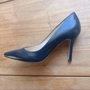 Navy Blue Pointed Toe Nine West Heels | Leather | 7.5